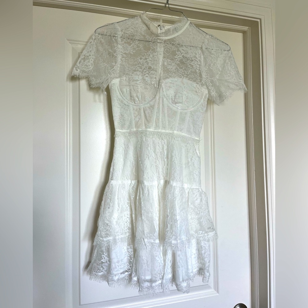 Astr Delicate White Lace dress